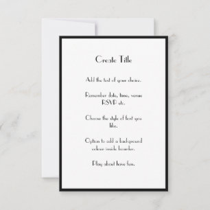 Black Gräns Modern Art Deco Wedding bjudande Inbjudningar