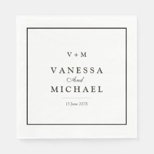 Black gräns, unikt bröllop pappersservett