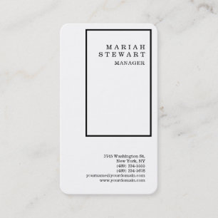 Black Gräns White Minimalist Elegant Modern Visitkort