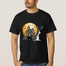 Black Graphic Tee-Shirt for Spooky Season