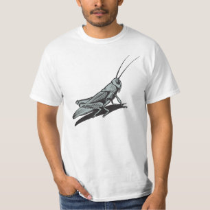 Black Grashopper Etching Teckning Tee Shirt