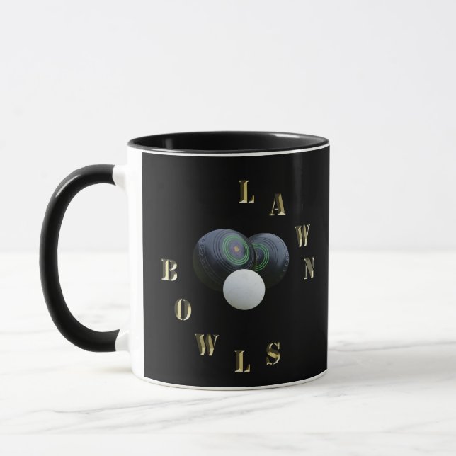 Black Gräsmatta Bowls, kaffe Mugg (Vänster)