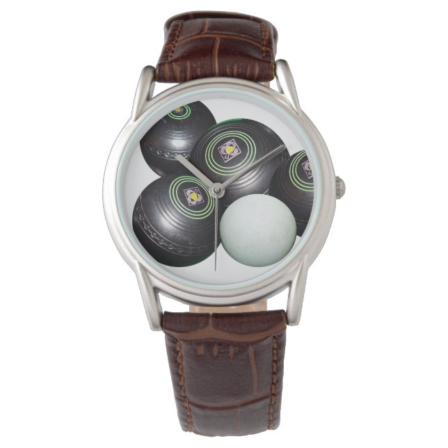 Black Gräsmatta Bowls och Kattunge Armbandsur (Framsida)