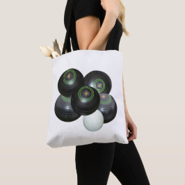 Black Gräsmatta Bowls on White Tygkasse