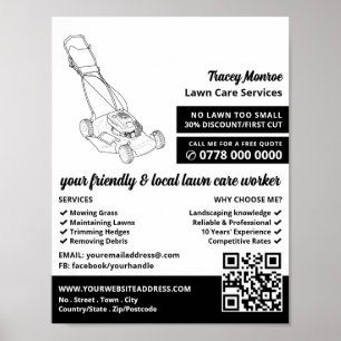 Black Gräsmatta-Mower, Gräsmatta Care Services Poster