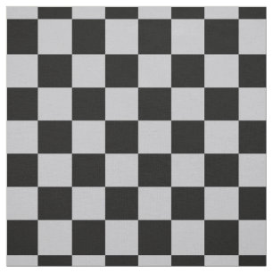Black Grått Ash Checker Mönster Play Design Tyg