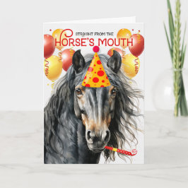 Black Grått Brown Horse Funny Birthday Kort
