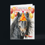 Black Grått Brown Horse Funny Birthday Kort<br><div class="desc">Fina skuggor av grått,  kastanj och svart på hästen med en underbar mane skapar ett festfödelsedagskort.</div>