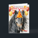 Black Grått Brown Horse Funny Birthday Kort<br><div class="desc">Fina skuggor av grått,  kastanj och svart på hästen med en underbar mane skapar ett festfödelsedagskort.</div>