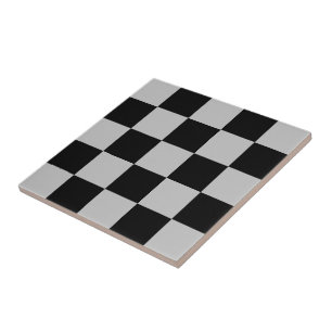 Black Grått Check Ceramic Tile Kakelplatta