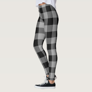 Black Grått Check Leggings