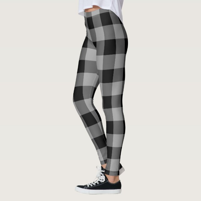 Black Grått Check Leggings (Vänster)