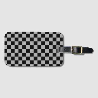 Black + Grått Checkerboard Mönster Bagagebricka