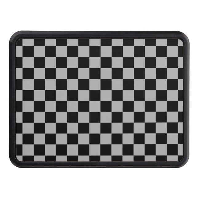 Black + Grått Checkerboard Mönster Dragkroksskydd (Framsidan)