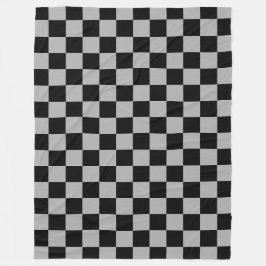 Black + Grått Checkerboard Mönster Fleecefilt