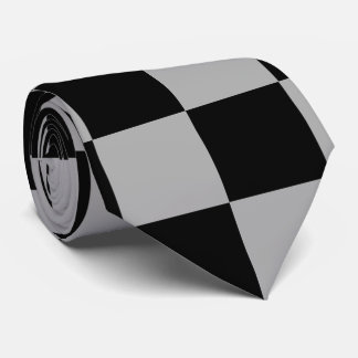 Black + Grått Checkerboard Mönster Slips