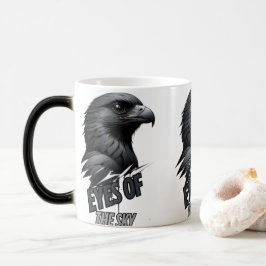 Black Grått Eagle Line Art Magisk Mugg