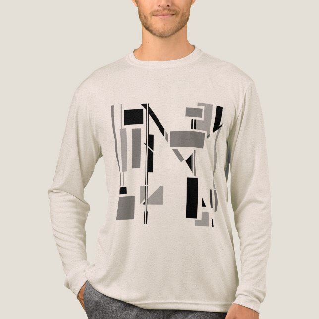 Black Grått Electrode like Southwest Geometric Art T Shirt (Framsida)