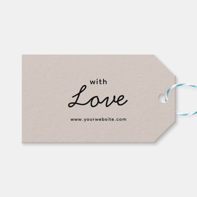 Black Grått Elegant Business med Kärlek Gift Märkr Presentetikett (Framsidan (Horisontell))