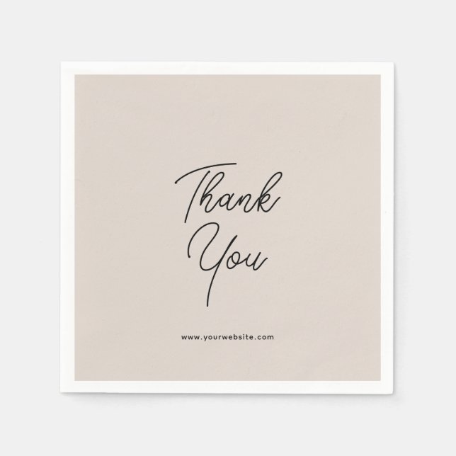 Black Grått Elegant Business Tack Napkins Pappersservett (Framsidan)