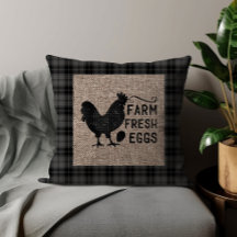 Black Grått Farm Fresh Eggs Chicken Burlap