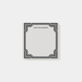 Black & Grått Framed Classic Gräns | PERSONLIG Post-it Block