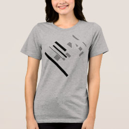 Black Grått Geometric Shapes Diagonal MCM-inspirer T Shirt