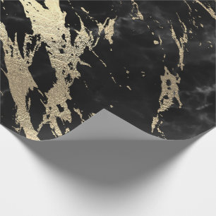 Black Grått Graphite Guld Marble Shiny VIP Presentpapper