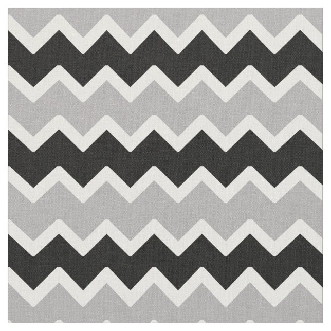 Black Grått Grått Chevron Zigzag Mönster Tyg (Närbild)