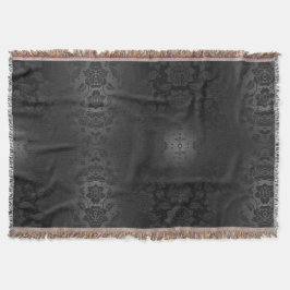 Black Grått Grått Silver Flowers Blommigt Elegant Filt