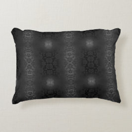 Black Grått Grått Silver Flowers Blommigt Elegant Prydnadskudde