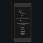 Black Grått Guld Modern Minimal Bröllop-meny Meny<br><div class="desc">Matchande objekt i den här designen är tillgängliga.</div>