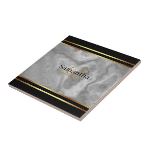 Black Grått Guld Sripes minimalist Ceramic Tile Kakelplatta