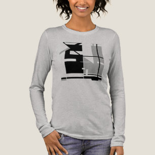 Black Grått Jagged Geometric Abstrakt Art MCM-utse T Shirt