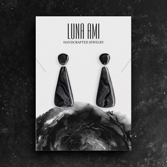 Black Grått Jewelry Necklace Earring Visning Visitkort (Skapare uppladdad)