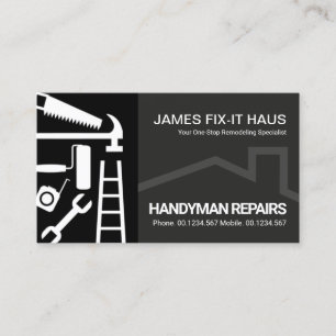 Black Grått Lagrar Handyman Verktyg Visitkort