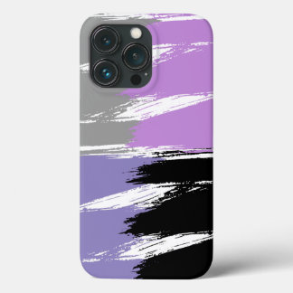 Black Grått Lavender Lilac White Push Stroke Paint