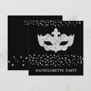 BLACK GRÅTT LEOPARD BACHELORETTE MASQUERADE PARTY INBJUDNINGAR