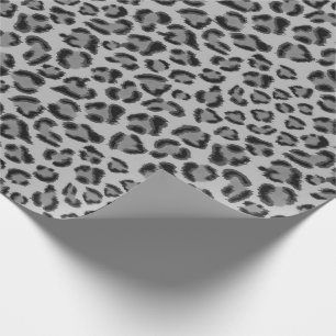 Black grått Leopard mönster, cheetah mönster Presentpapper