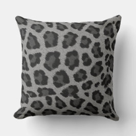 Black & Grått Leopard Print Kudde