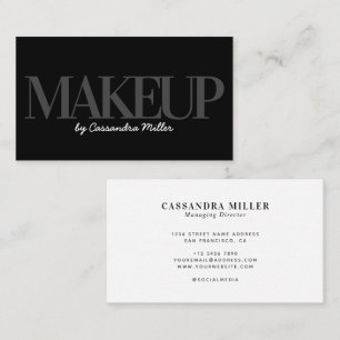 Black Grått Makeup Artist Script Namn Professionel Visitkort