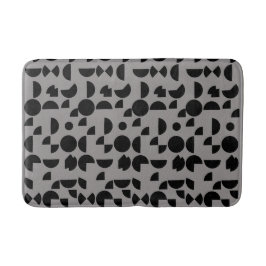 Black Grått Modern Elegant Geometric Tribal Badrumsmatta