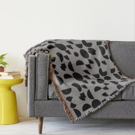 Black Grått Modern Elegant Geometric Tribal Filt
