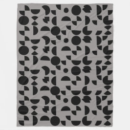 Black Grått Modern Elegant Geometric Tribal Fleecefilt