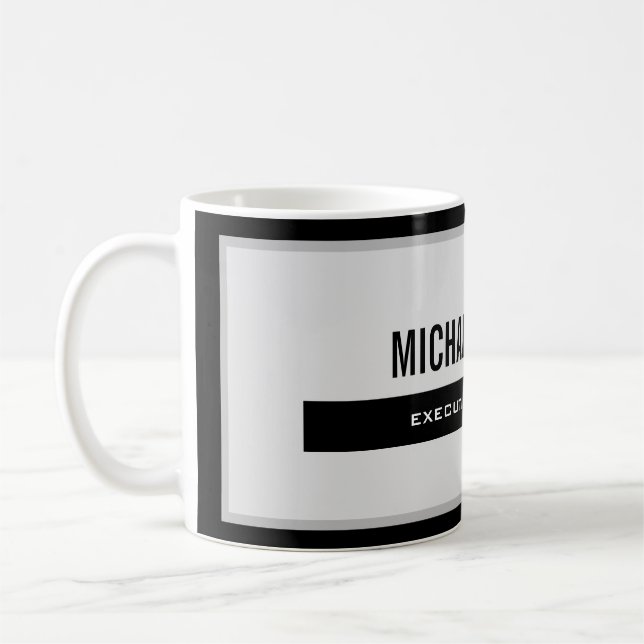 Black Grått Modern Plain Simple Minimalist Kaffemugg (Vänster)