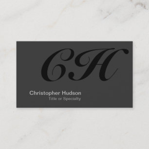 Black Grått Monogram Consultant Affärskort Visitkort