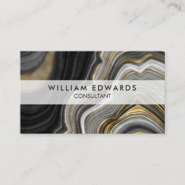 Black Grått och Guld Marble Stone Visitkort