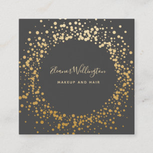 Black Grått Ombre Guld Confetti Dots, Kreativ  Fyrkantigt Visitkort
