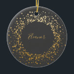 Black Grått Ombre Guld Confetti Dots Personlig Julgransprydnad Keramik<br><div class="desc">Black Grått Ombre Guld Confetti Dots Personlig Ornament</div>