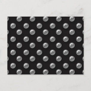 Black Grått Pearls Vykort